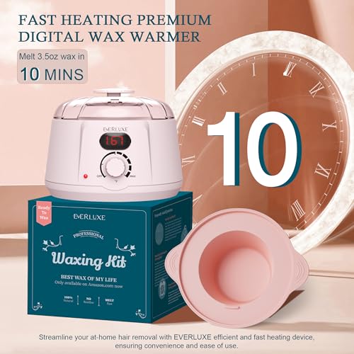 Waxing Kit for Women Hair Removal with Silicone Wax Warmer Liner, Digital Waxing Machine Hard Wax Kit for Full Body, Arms, Legs, Face, Bikini, Brazilian Wax Kit for Women Men Sensitive Skin - Image 3
