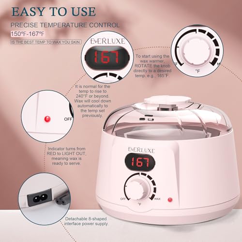 Waxing Kit for Women Hair Removal with Silicone Wax Warmer Liner, Digital Waxing Machine Hard Wax Kit for Full Body, Arms, Legs, Face, Bikini, Brazilian Wax Kit for Women Men Sensitive Skin - Image 5