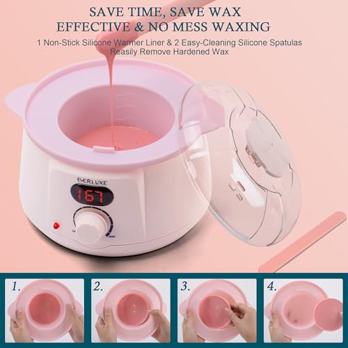 Waxing Kit for Women Hair Removal with Silicone Wax Warmer Liner, Digital Waxing Machine Hard Wax Kit for Full Body, Arms, Legs, Face, Bikini, Brazilian Wax Kit for Women Men Sensitive Skin - Image 6