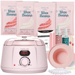 Waxing Kit for Women Hair Removal with Silicone Wax Warmer Liner, Digital Waxing Machine Hard Wax Kit for Full Body, Arms, Legs, Face, Bikini, Brazilian Wax Kit for Women Men Sensitive Skin