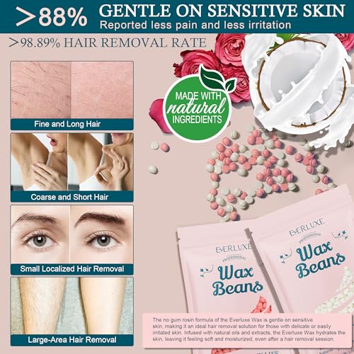 Waxing Kit for Women Hair Removal with Silicone Wax Warmer Liner, Digital Waxing Machine Hard Wax Kit for Full Body, Arms, Legs, Face, Bikini, Brazilian Wax Kit for Women Men Sensitive Skin - Image 7