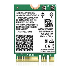 WiFi 6E Wireless Card Intel AX210 NGW Bluetooth 5.3 Tri-Band 5400Mbps Network Adapter for Laptop Support Windows 10/11 (64bit) M.2/NGFF