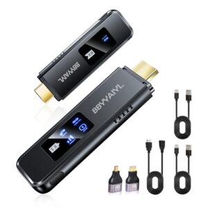 Wireless HDMI Adapter,4K UHD Plug & Play No App/WiFi Needed,5G Dual-Band Transmitter & Receiver for Meetings & Classrooms,from Laptop to TV Monitor Projector,Supports iOS,Android,Windows,Mac