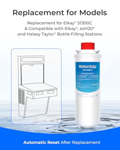 [With Chip] Waterdrop W283 Replacement Water Filter for Elkay® 51300C, Compatible with Elkay® ezH20® and Halsey Taylor® Bottle Filling Stations, NSF/ANSI 42, Reduces Chlorine, Bad Taste & Odor - Image 4
