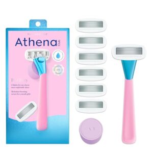 Women’s Razor Shave Kit, 1 Pool Party Razor Handle + 6 Blade Refills