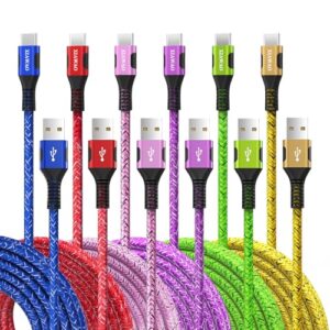 XIAWAO USB to USB C Cable (6-Pack, 10ft 6ft), USB A to Type C Charger Fast Charging Cord, for Samsung Galaxy S25 S24 S23 S22 S21 S20 A56 A55 A36 A35 A16 A15, iPhone 16 15, Moto G, Pixel and More