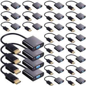 Yunsailing 30 Pack DisplayPort to VGA Adapters Gold Plated Compatible with Laptop Monitor PC Projector