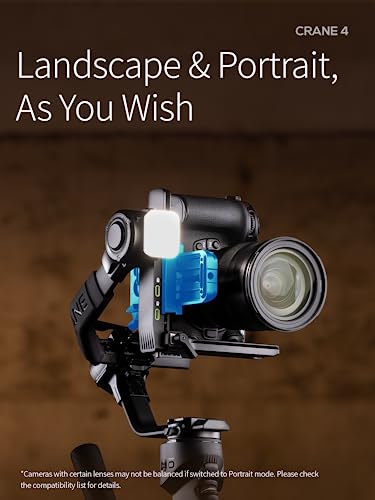 ZHIYUN Crane 4 Combo, 3-Axis Gimbal Stabilizer for DSLR and Mirrorless Camera, Nikon Sony Panasonic Canon Fujifilm BMPCC 6K, Fill Light, PD Fast Charge - Image 6