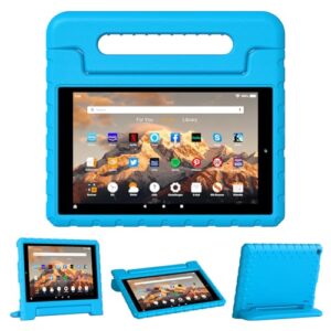 for Amazon Fire hd 10 Tablet case Kids 5th/7th/9th Generation 2015/2017/2019 Released, Shockproof Lightweight Protective Cover with Portable Handle Stand for Boys Girls, Blue
