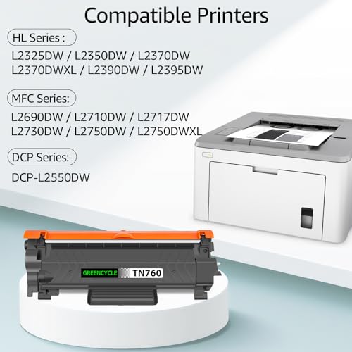 greencycle TN760 High Yield Toner Cartridge Compatible for Brother TN-760 TN730 TN-730 Use with DCP-L2550DW HL-L2350DW HL-L2370DW HL-L2395DW HL-L2390DW MFC-L2750DW L2710DW Printer (Black, 4 Pack) - Image 3