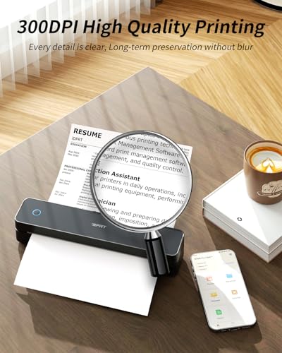 iDPRT Portable Thermal Printer, MT610 Pro Wireless for Travel, 300 DPI Bluetooth Inkless Printer Support 8.5" X 11" US Letter&A4&A5 Thermal Paper for Home, Compatible with iOS, Android, Laptop, Black - Image 4