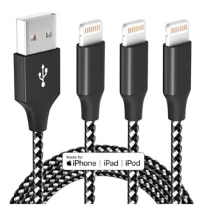 iPhone Charger Fast Charging Cord 3 Pack 10 FT Apple MFi Certified Lightning Cable Nylon Braided iPhone Charger Cord Compatible with iPhone 13 12 11 Pro Max XR XS X 8 7 6 Plus SE iPad and More