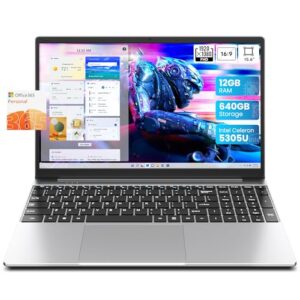jumper Laptop, 12GB RAM 640GB ROM, Office 365-1 Year 5305U Processor, 15.6 Inch Computer, FHD IPS Screen, 38Wh Battery, 2 Stereo Speakers, USB3.0 * 2, HDMI, for Business and Students.
