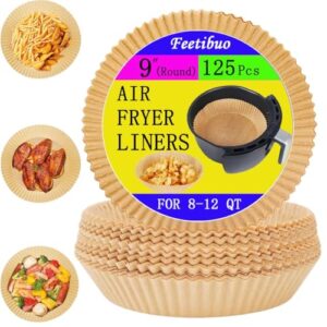 parchment paper for air fryer, 8.9inch round air fryer liners disposable,125PCS Non-stick parchment paper sheets for 8-12QT airfryer liners, Baking, Roasting Microwave