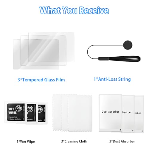 with 1Pcs Lens Cap Keeper 3 Packs Screen Protector Compatible with Panasonic Lumix DC-FZ80,FZ80D FZ82 FZ82D FZ85 FZ85D TZ85 ZS70 TZ90 TZ95 Tempered Glass Film 0.25mm 9H Hardness Ultra-Clear - Image 3