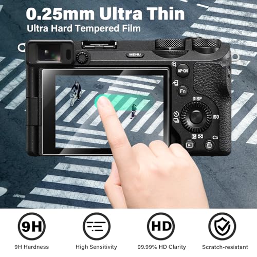 with 1Pcs Lens Cap Keeper 3 Packs Screen Protector Compatible with Panasonic Lumix DC-FZ80,FZ80D FZ82 FZ82D FZ85 FZ85D TZ85 ZS70 TZ90 TZ95 Tempered Glass Film 0.25mm 9H Hardness Ultra-Clear - Image 4