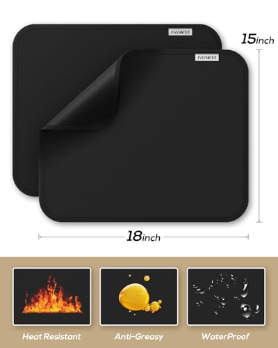 2pack Heat Resistant Mat for Countertop, 15x18in Hot Pads for Kitchen Countertop Protector,Silicone Heat Resistant Mat for Air Fryer, Deep Fryer, Oven - Image 4