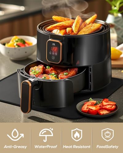 2pack Heat Resistant Mat for Countertop, 15x18in Hot Pads for Kitchen Countertop Protector,Silicone Heat Resistant Mat for Air Fryer, Deep Fryer, Oven - Image 5