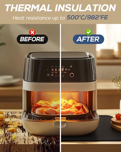 2pack Heat Resistant Mat for Countertop, 15x18in Hot Pads for Kitchen Countertop Protector,Silicone Heat Resistant Mat for Air Fryer, Deep Fryer, Oven - Image 6