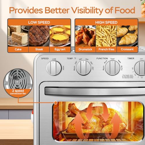 Air Fryer, Geek Chef Convection Air Fryer Toaster Oven, 4 Slice Toaster Airfryer Countertop Ovens, Electric Hot Ovens Oilless Cooker, Accessories & E-Recipes Included, ETL Listed, 16QT - Image 6