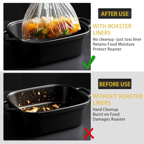 Electric Roaster Liners 34 x 18 Inch, 10 Count Disposable Roasting Oven Liners for 16, 18, 22 Quart Roasters, Plastic Cooking Bags for Immediate Cleanup - Image 5