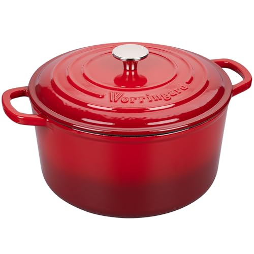 Enameled Cast Iron Dutch Oven Pot with Lid, for Sourdough Bread Baking, Round Dutch Ovens, 6 Quart, Red - Image 6