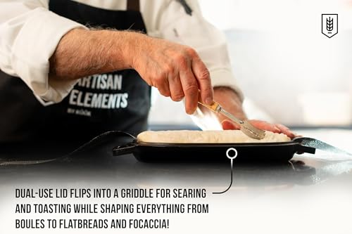 KooK Dutch Oven, Oven for Sourdough Bread Baking, with Lid, Dual Handles, Enameled Cast Iron, includes Lid Lever, Great for Baking Bread, Cooking and Roasting, Dishwasher Safe, 3.4 Qt, Black - Image 4