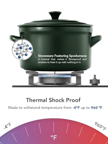 LE TAUCI 3 qt Ceramic Dutch Oven for Bread Baking with Silicone Sling- Lightweight, Non-Toxic, No Seasoning Needed- Oven, Microwave & Dishwasher Safe, Ideal for Home Bakers & Beginners, Forest Green - Image 7