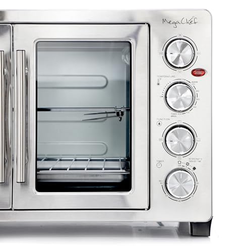 MegaChef 47 Quart Electric French Door Rotisserie Convection Counter Top Oven with Convection and Oven Lamp - Image 7