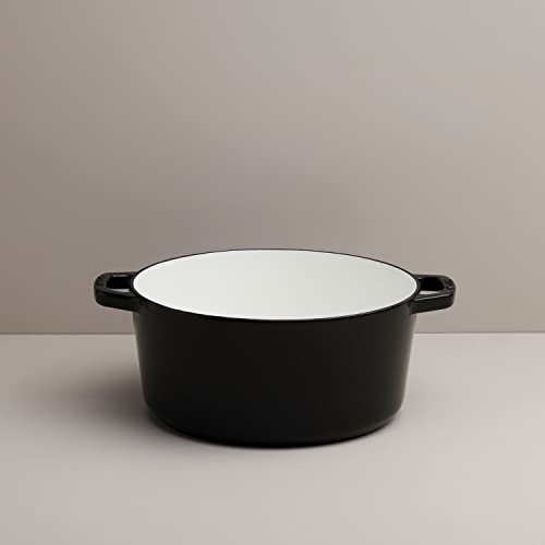 Milo by Kana 5.5-quart Enameled Cast Iron Dutch Oven with Lid | Premium Casserole Cooking Pot | Enamel Coating Inside and Out | Oven Safe and Dishwasher Friendly (Gloss Black with Gold Knob) - Image 7