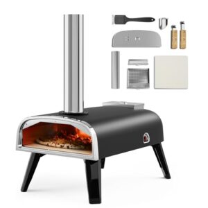Pizza Oven Outdoor 12″ Wood Fired Pizza Ovens Pellet Pizza Stove for outside, Portable Stainless Steel Pizza Oven for Backyard Pizza Oven