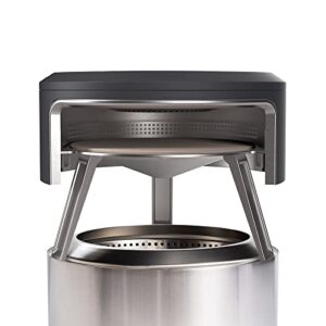 Solo Stove Yukon Pi Fire | Pizza Oven Accessory for Yukon Fire Pit, Incl. Carry Case & Cordierite Pizza Stone, Wood Burning Assembly, Stainless Steel, (H x Dia): 19.1 x 26.5 in