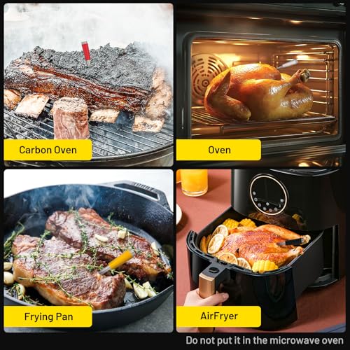 Wireless Smart Meat Thermometer with 4 Probes, Ultra-Long Range Bluetooth 5.4, App Control with iOS & Android, IP67 Waterproof, 10 Preset Menus & Color-Coded Probes for Oven, Grill, BBQ, A8 - Image 7