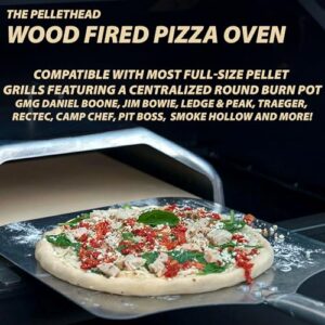 Pellethead Wood Fired Pizza Oven Attachment for Most Full Sized Pellet Grills, compatible with GMG, Traeger, Pit Boss, Camp Chef and More