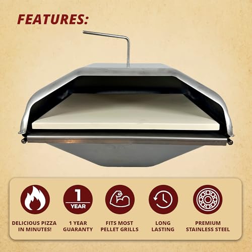 Pellethead Wood Fired Pizza Oven Attachment for Most Full Sized Pellet Grills, compatible with GMG, Traeger, Pit Boss, Camp Chef and More - Image 4